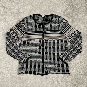 Pendleton Women’s Medium Mixed Fabric Grey Tan Buttoned Cardigan Sweater